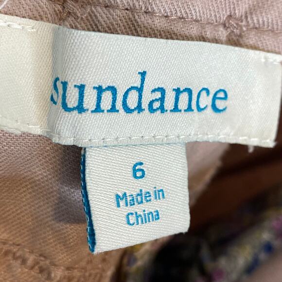 Sundance Womens Size 6 Wide Leg Linen Blend Pants High Rise Pockets Pink Tan - Picture 7 of 8